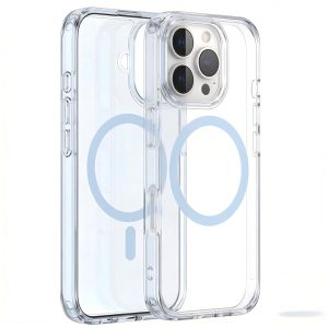 Magnetic Clear Case for iPhone 16-17 Pro & Pro Max, Transparent Protective Cover with [Shockproof] and MagSafe Compatible, TPU+PC+Magnet Material